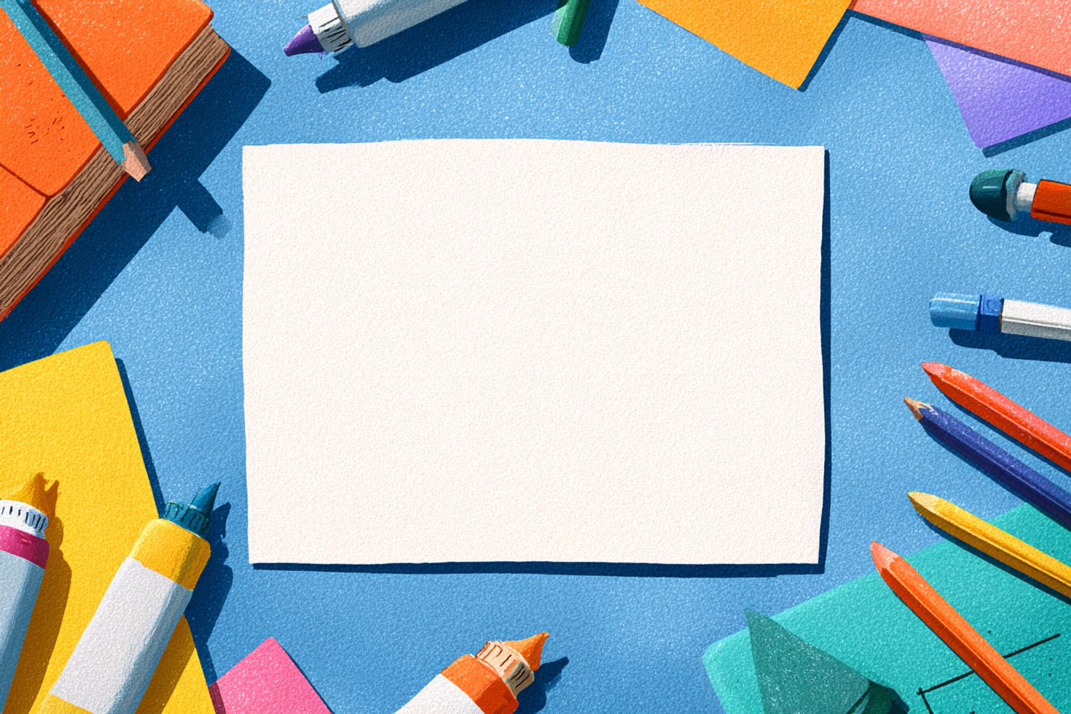 Blank art paper ready for a personalized story about feelings and choices