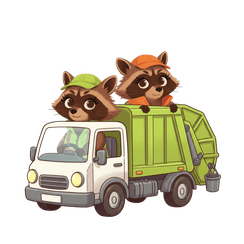 Tatters and Scraps the Raccoon Sisters