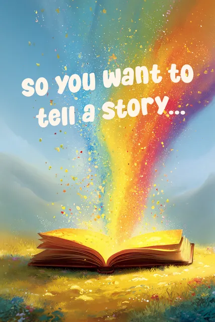 Blank paper and art supplies ready for a child to create their own adventure story